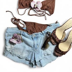 Abercrombie and Fitch Light Blue Jean Shorts